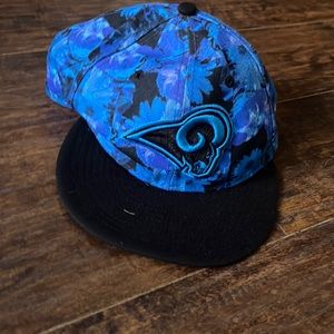Los Angeles rams hat flower pattern